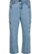 Cargo jeans med høy midje, Light Blue, Packshot image number 0