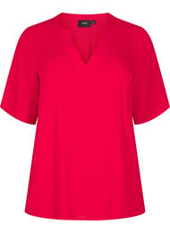 Kortermet bluse med V-hals, Urban Red