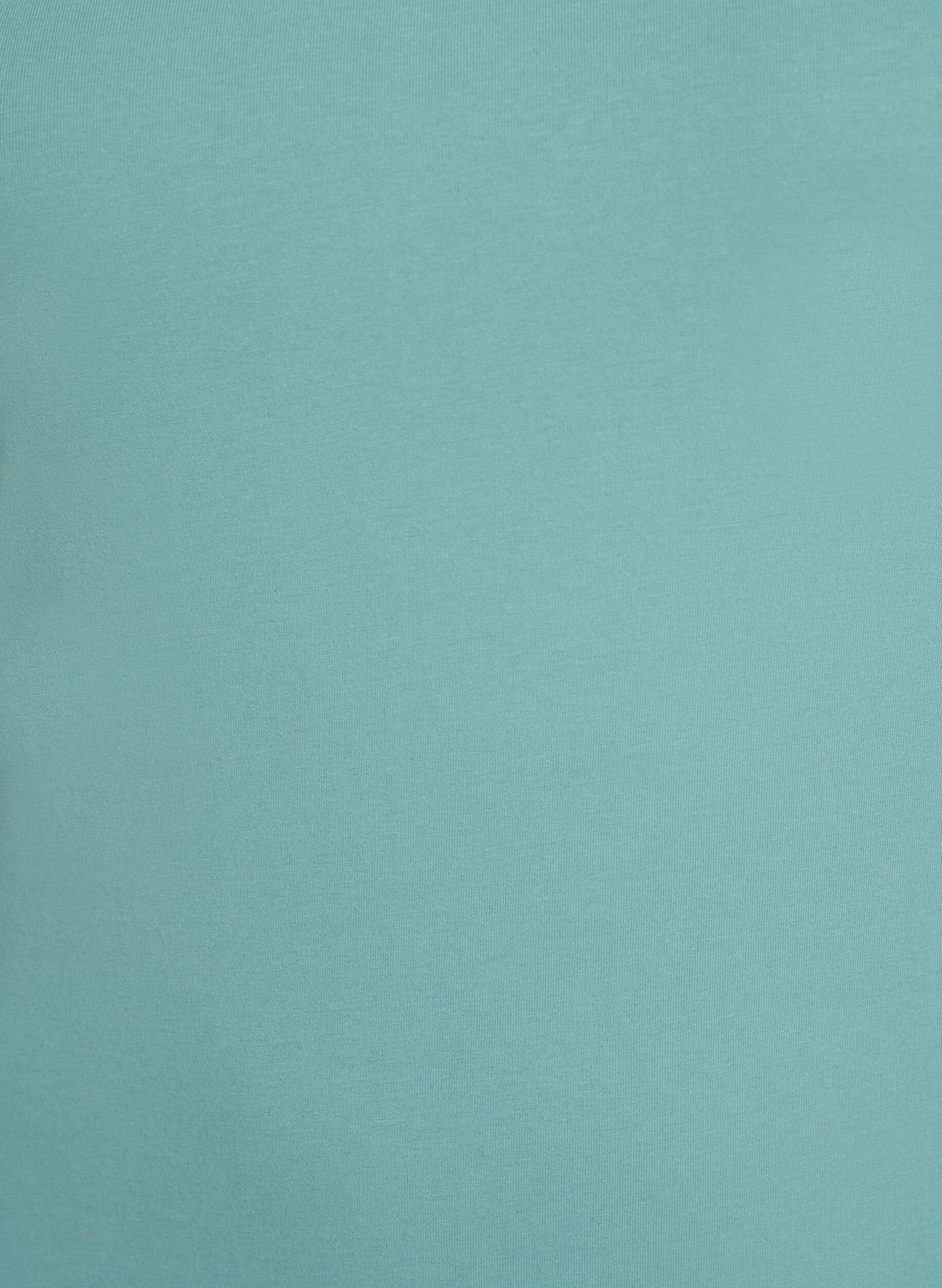 Zizzi Ensfarget basic topp i bomull, Gr&oslash;nn, Packshot image number 2