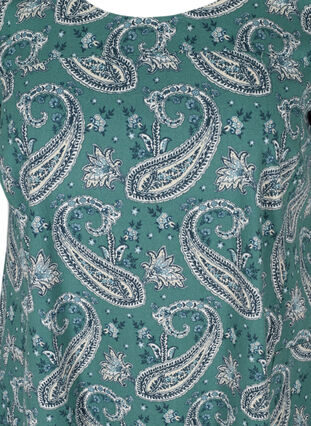 Kortermet bomullskjole med mønster, Paisley, Packshot image number 2