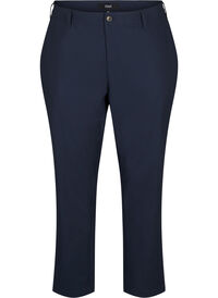 Bukser med høy midje og rette ben, Blå Bukser med høy midje og rette ben