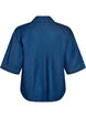 Denimbluse med brystlomme og albuelange ermer, Bl&aring;, Packshot image number 1