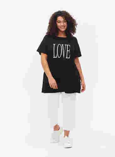 Oversized T-skjorte med trykk, Rosebloom W. Love, Model image number 2