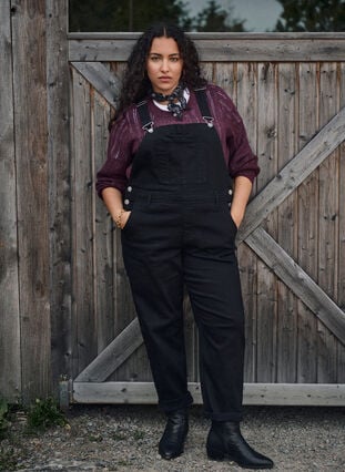 Zizzi Denim snekkerbukse, Black, Image image number 0