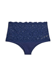 Høy midje hipster-truser med blonder, Medieval Blue