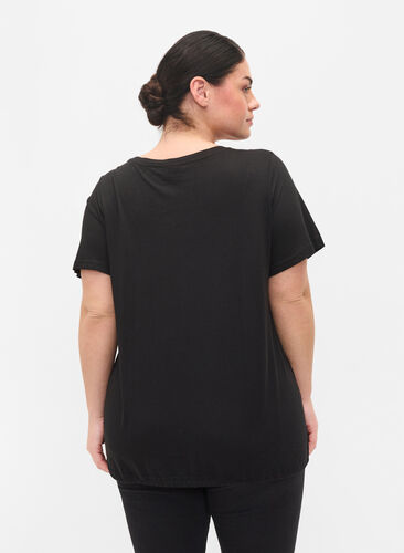 T-skjorte med justerbar bunn, Black, Model image number 1
