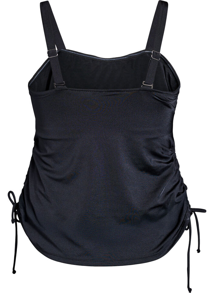 Tankini med avtagbare skåler og justerbare sider, Svart, Packshot image number 1