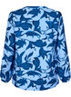 Langermet bluse med paisleymønster og v-hals, Blue Paisley AOP, Packshot image number 1