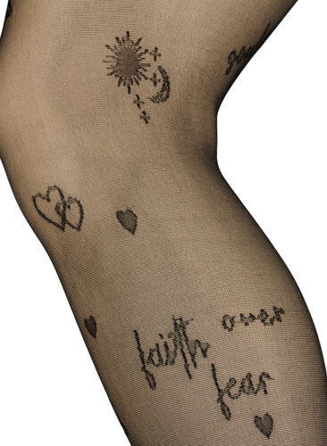 Tatoveringstights i 25 denier, Black, Packshot image number 1