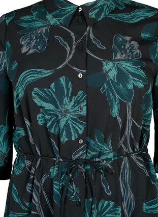 FLASH - Skjortekjole med blomstermønster, Black Scarab Flower, Packshot image number 2