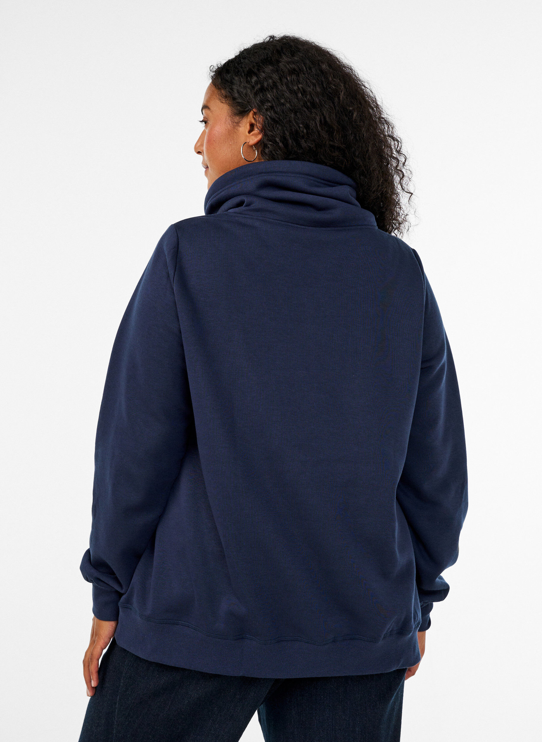ZizziGenser med h&oslash;y hals og lommer, Bl&aring;, Model image number 2