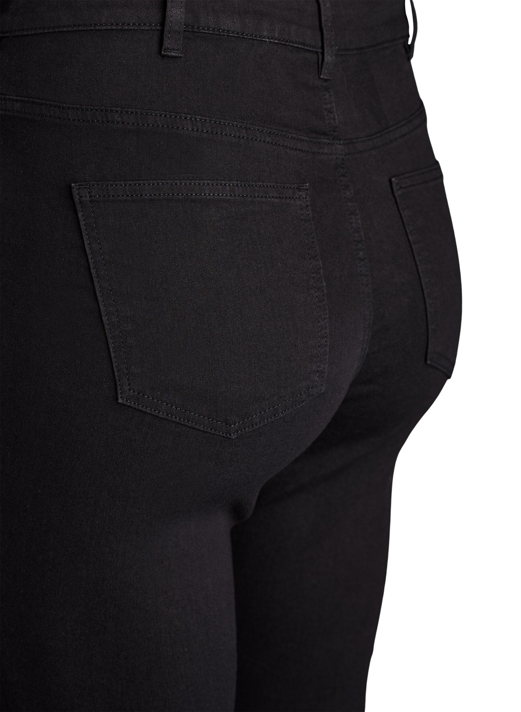 ZizziAmy jeans med h&oslash;y midje og super tynn passform, Svart, Packshot image number 3