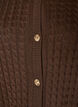 Flettestrikket cardigan med gullfargede knapper, Brun, Packshot image number 2