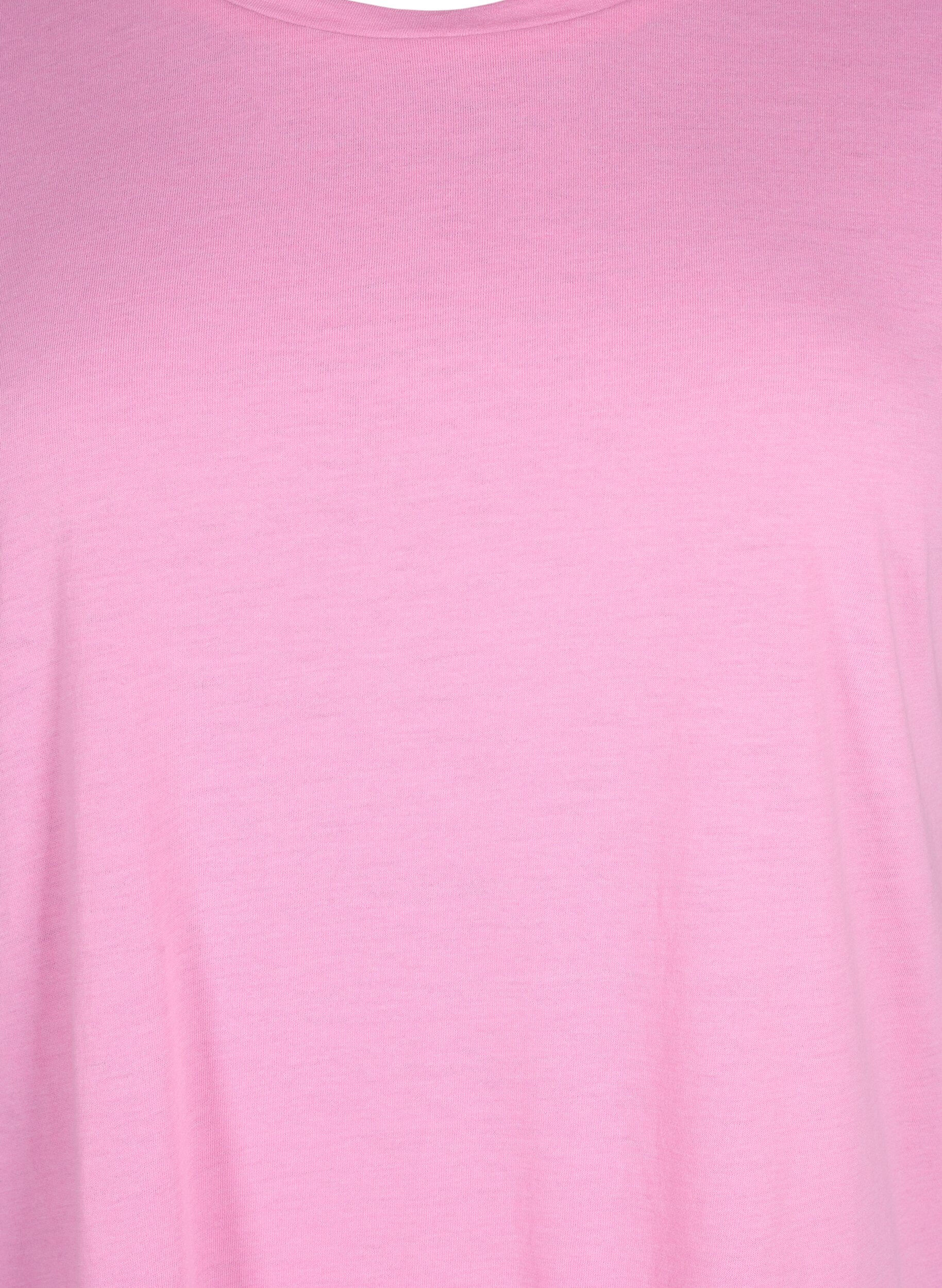 ZizziKortermet T-skjorte i bomullsblanding, Rosa, Packshot image number 2
