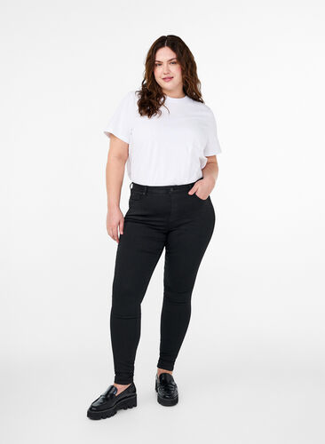 Stay black jeans med høy midje, Black, Model image number 0