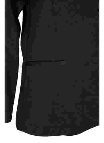 Enkel blazer med knapp og pyntelommer, Dark Grey Melange, Packshot image number 3