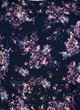 FLASH - Bluse med korte ermer og mønster, Navy Rose Flower, Packshot image number 2