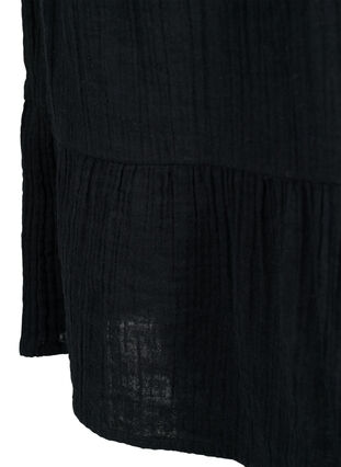 Kortermet kjole i 100 % bomull, Black, Packshot image number 3