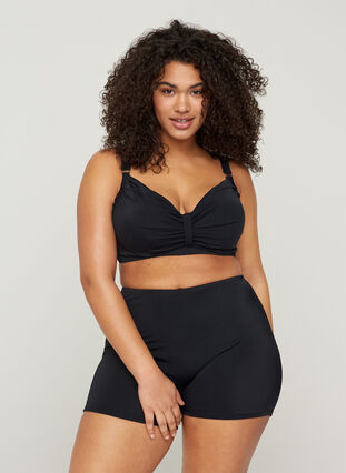 Bikinitopp med draperinger, Black, Model image number 3