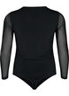 Tettsittende body med mesh, Black, Packshot image number 1