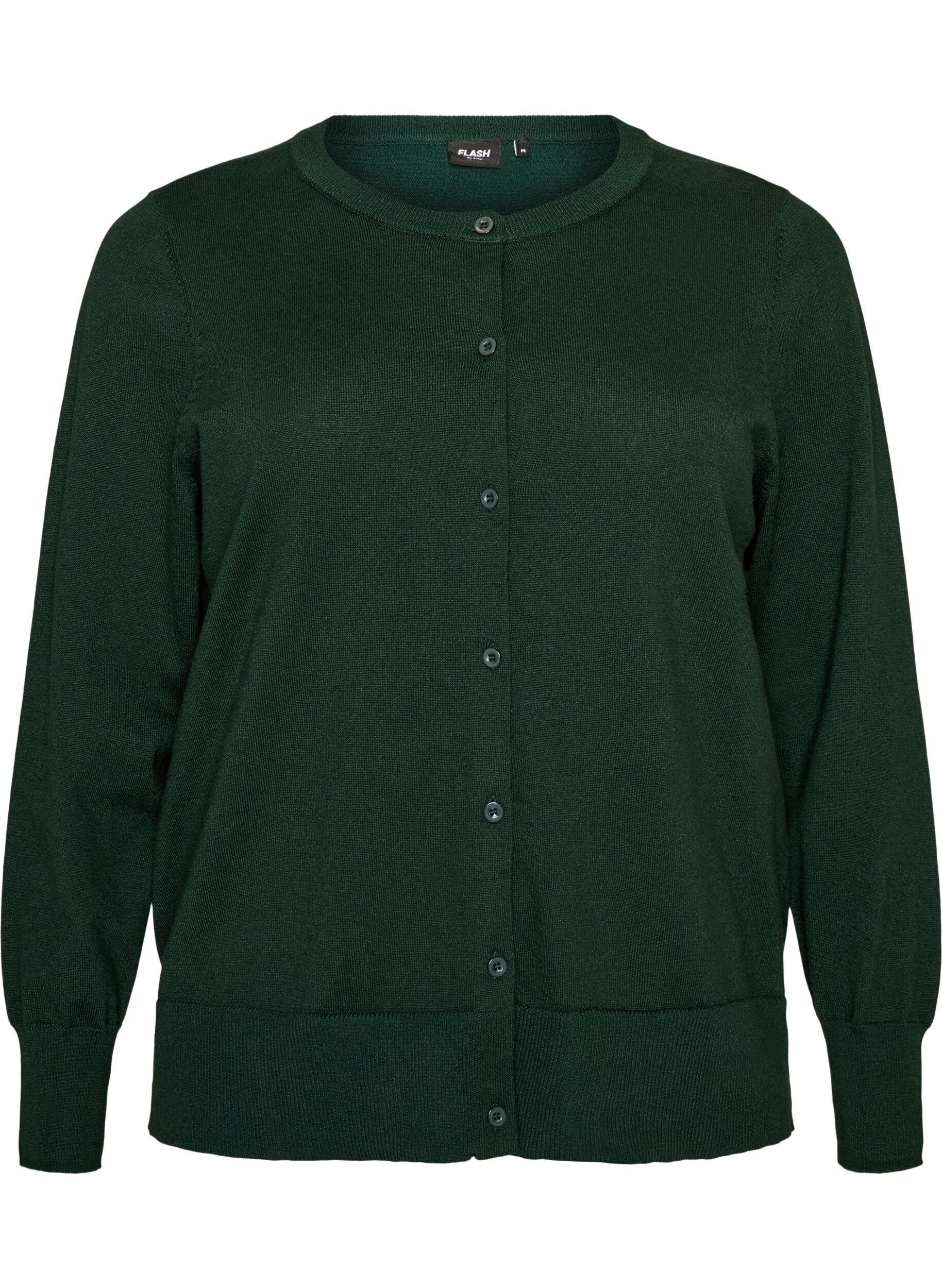 FLASH - Finstrikket cardigan med rund hals