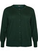 Finstrikket cardigan med rund hals, Gr&oslash;nn, Packshot image number 0