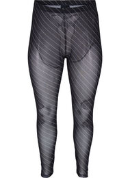 Leggings med mønster i mesh, Black AOP