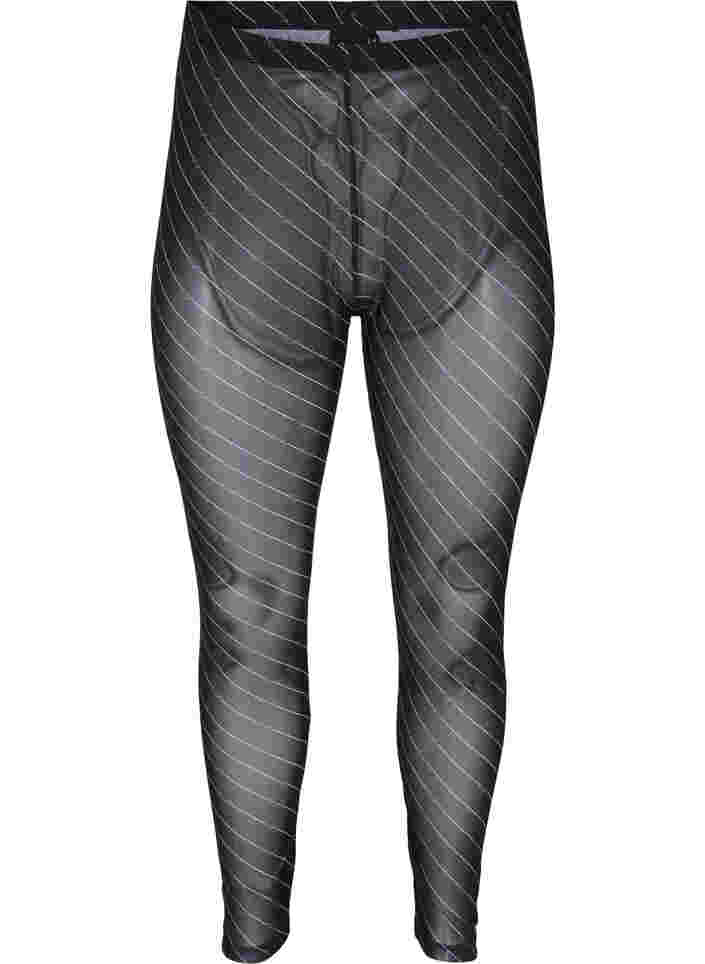 Leggings med mønster i mesh, Black AOP, Packshot image number 0
