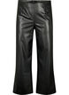 Imitert skinnbukse med brede ben, Black, Packshot image number 0