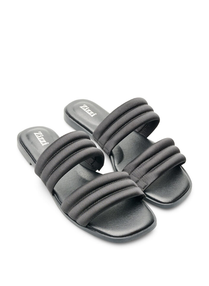 Sandal med polstrede stropper, Svart, Packshot image number 1