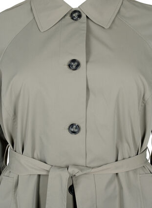Zizzi Trenchcoat med lommer og belte, Sea Spray, Packshot image number 2