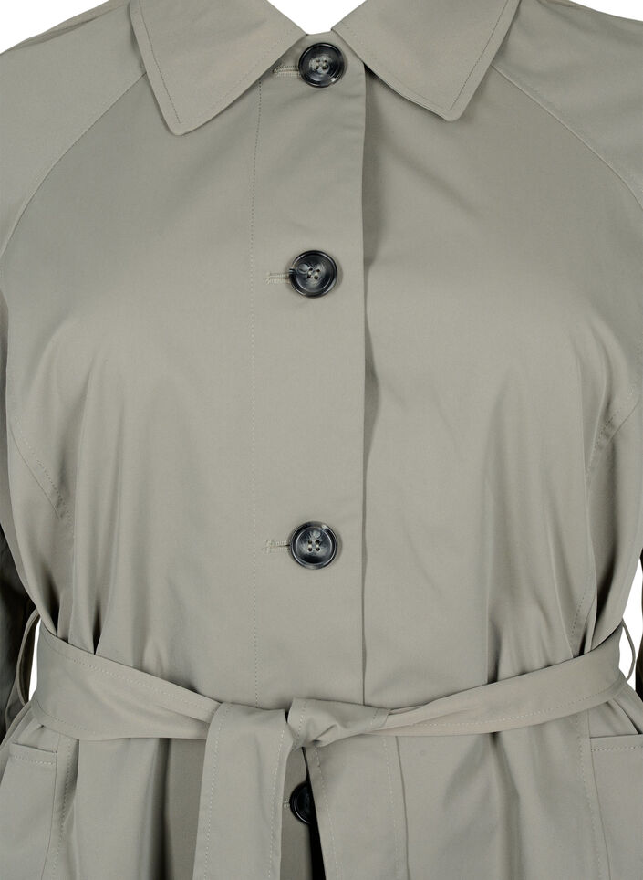 Trenchcoat med lommer og belte, Sea Spray, Packshot image number 2