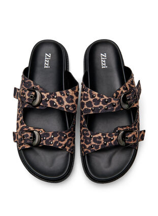 Zizzi Wide fit - Slip-on sandaler med nagler, Brun, Packshot image number 2