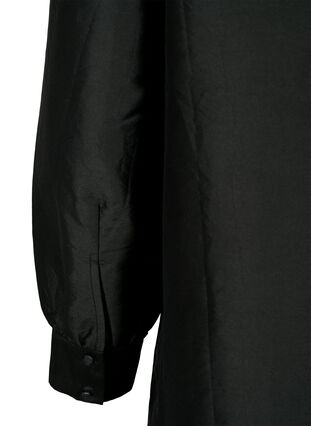 Ensfarget skjorte med volangedetaljer, Black, Packshot image number 3