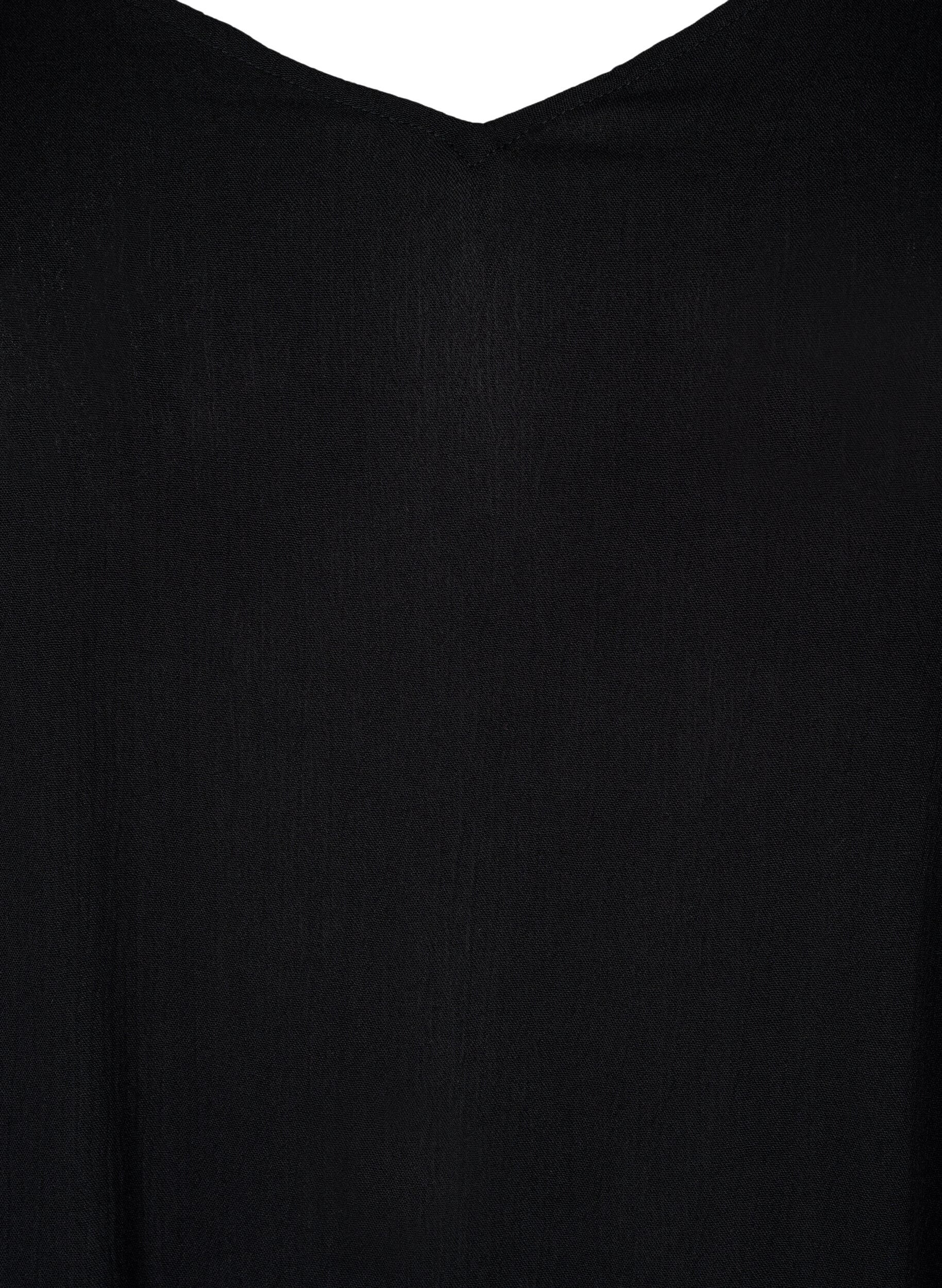 Zizzi Sommerkjole i viskose med stropper, Black, Packshot image number 2