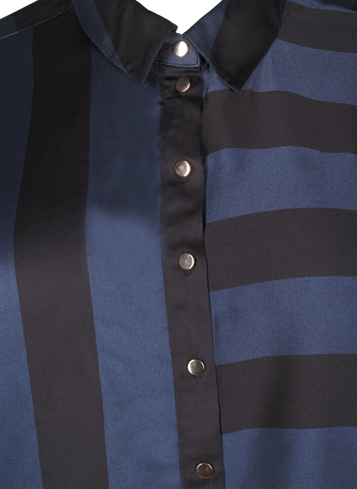 Satengskjorte med striper, Spellbound w. Black, Packshot image number 2