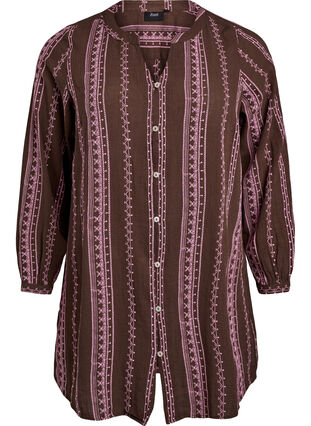 Zizzi Tunika med brodert mønster, Brun, Packshot image number 0