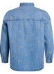 Denimskjorte med broderte jordbær, Blå, Packshot image number 1
