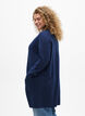 Ribbestrikket cardigan med lommer, Bl&aring;, Model image number 2