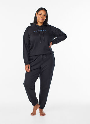 Zizzi Joggebukser med lommer, Svart, Model image number 0