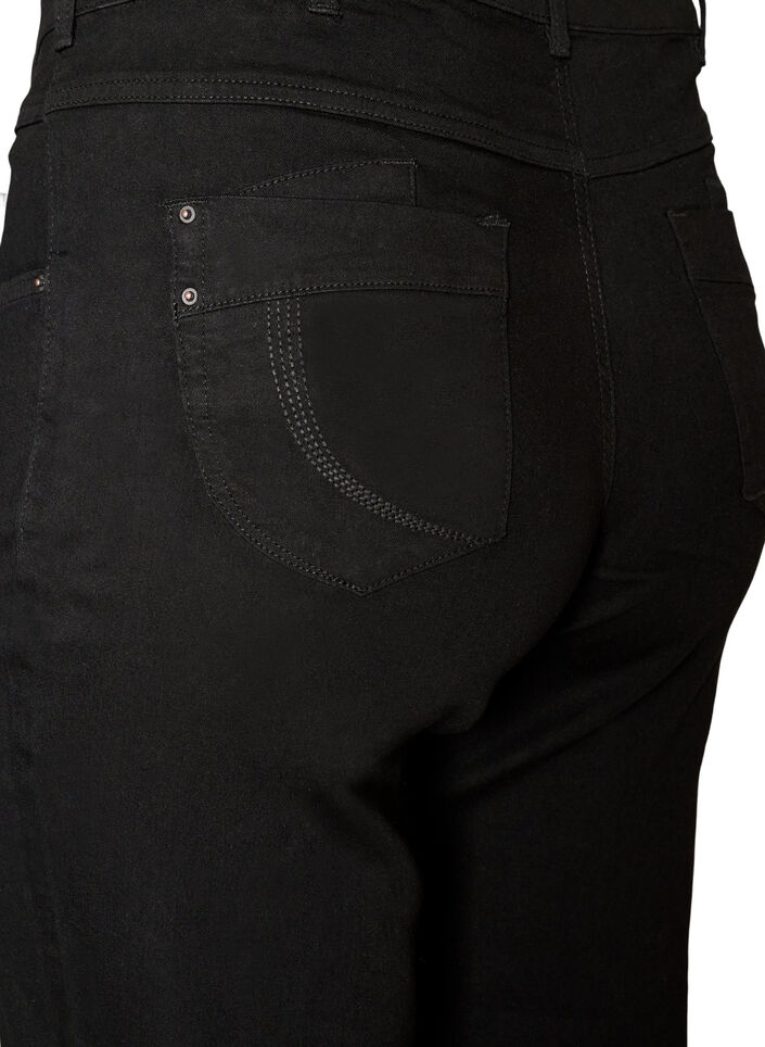 Regular fit Gemma-jeans med h&oslash;y midje, Svart, Packshot image number 3