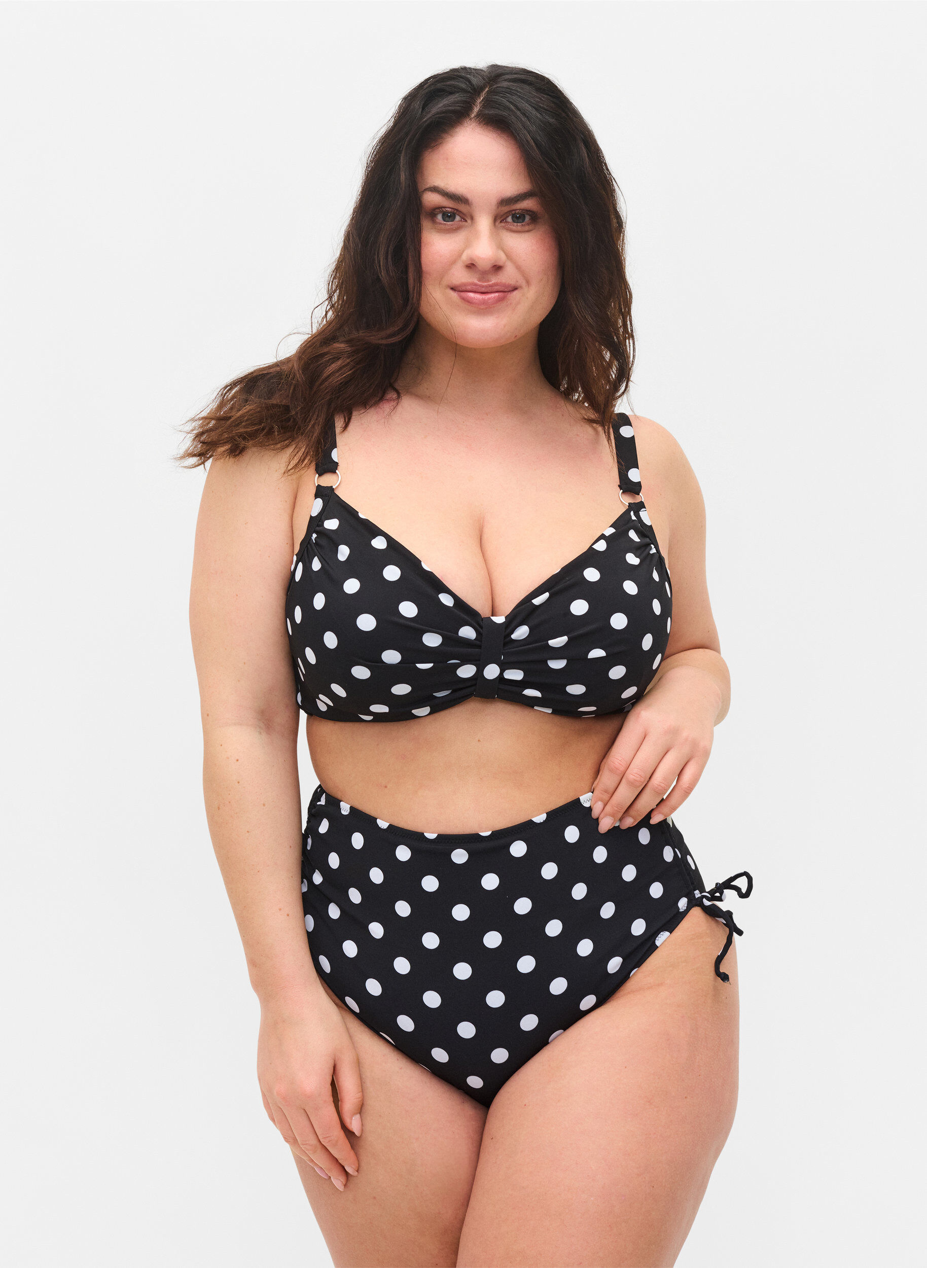 Zizzi M&oslash;nstrete bikiniunderdel, Dotted Print, Model image number 0