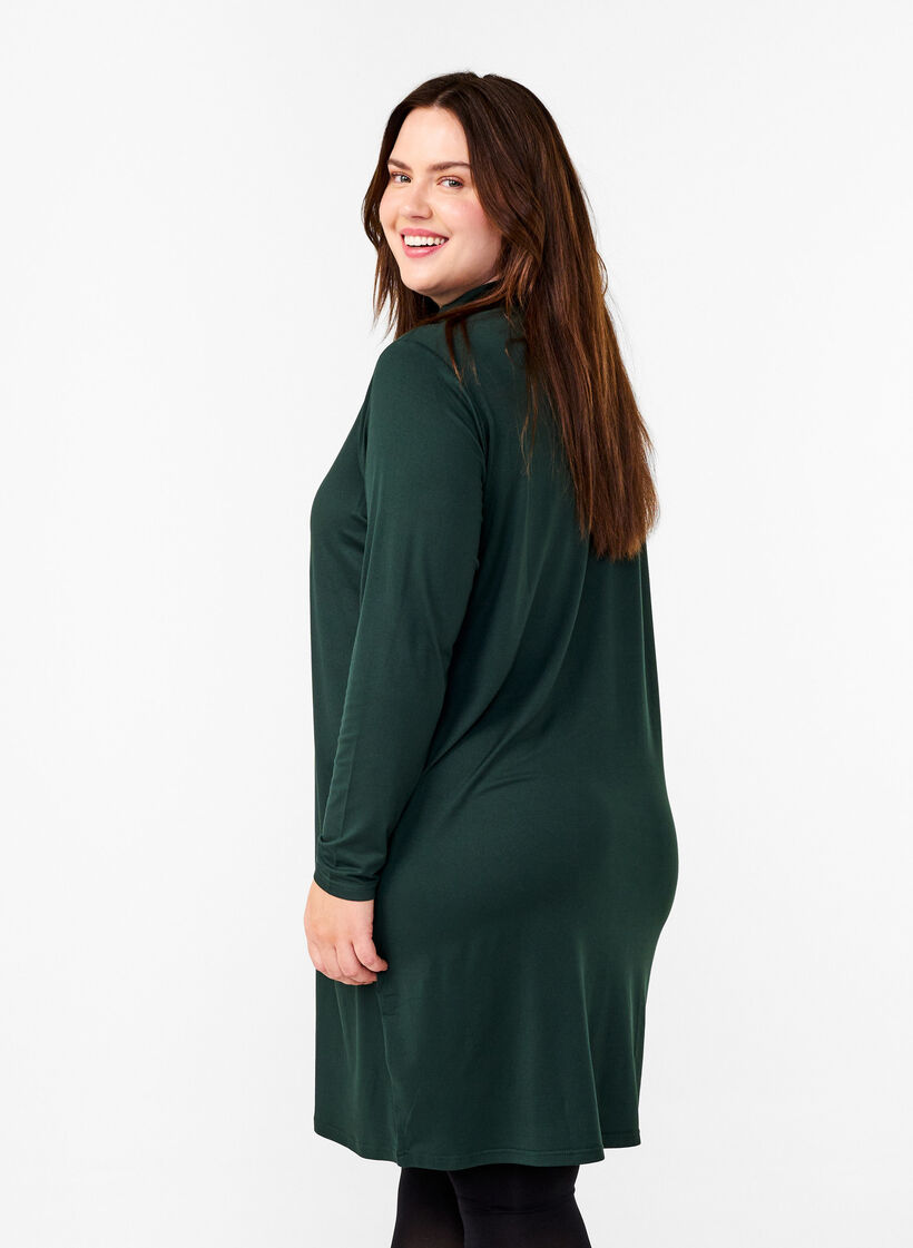 FLASH - Kjole med lange ermer og turtleneck, Grønn, Model image number 2