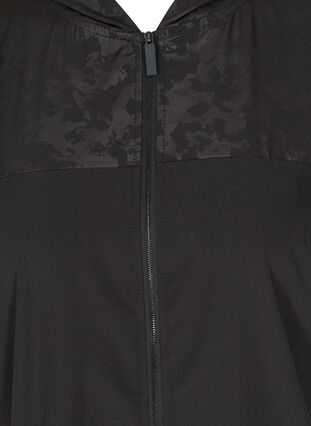 Treningsjakke med mønster og hette, Black, Packshot image number 2