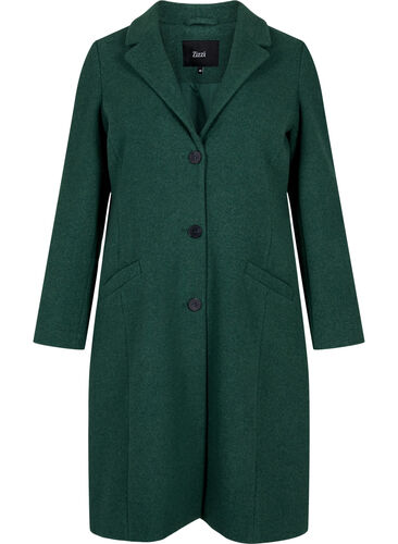 Kåpe med knapper og lommer, Trekking Green Mel, Packshot image number 0