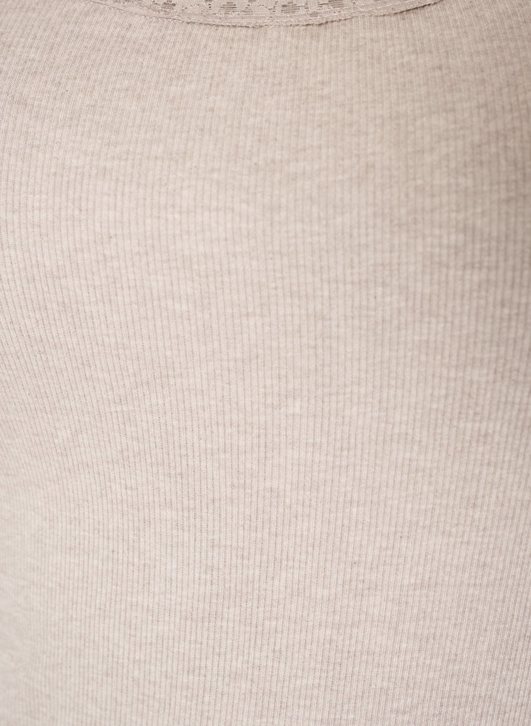 ZizziRibbet topp med blondedetalj, Beige, Packshot image number 2