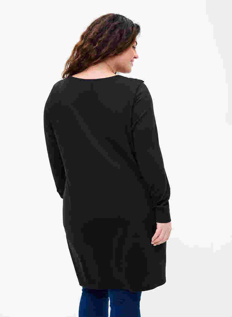 Langermet kjole med blonder, Black, Model image number 0