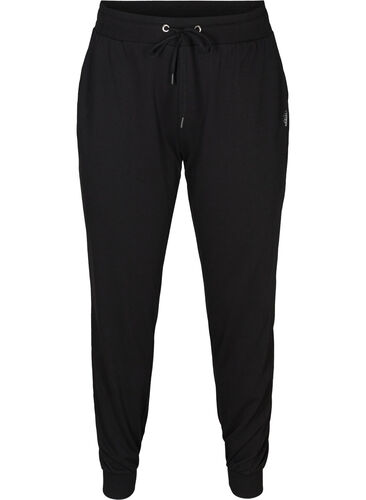 Løse treningsbukser med lommer, Black, Packshot image number 0