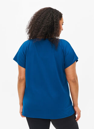 Løstsittende trenings-t-skjorte med v-hals, Blue Opal, Model image number 1