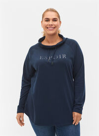 Hettegenser med høy krage, Navy Blazer, Model